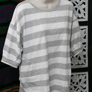 Grey and white stripped Top